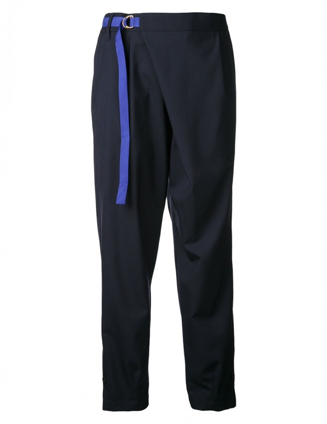 Kolor navy trousers with belt 17SCL PO8145 PANTS