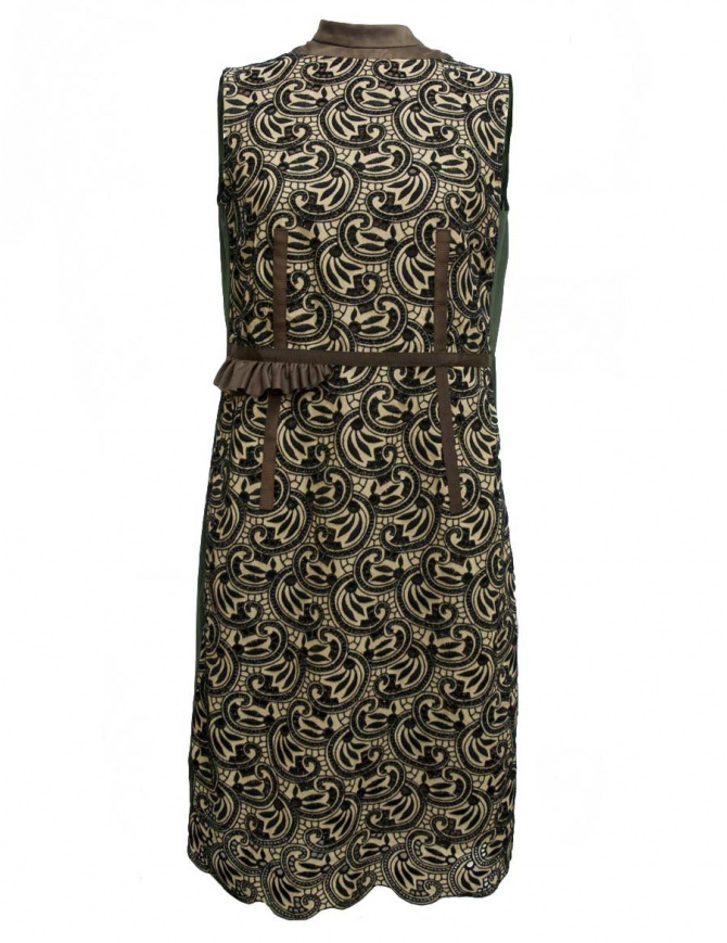 Kolor brown green cream patterned dress 17SCL 001136 DRESS A