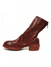 Red leather Guidi 788Z ankle boots 