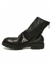 black baby calf leather ankle boots