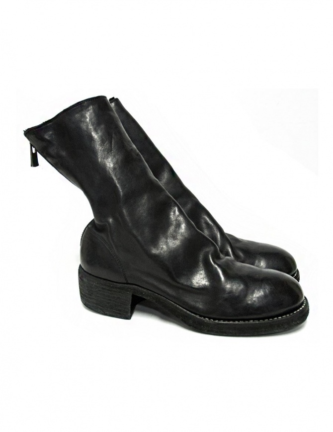 Black leather Guidi 788Z ankle boots 