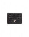 Tardini anthracite waxed alligator leather cards-holder buy online A6P011-16-19-P-CARTE