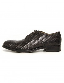 Shoto dark brown braided leather shoes buy online