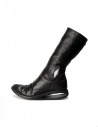 Stivali in pelle nera con inserto in metalloshop online calzature donna