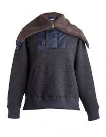 Giacca in lana con cappuccio Kolor charcoal online