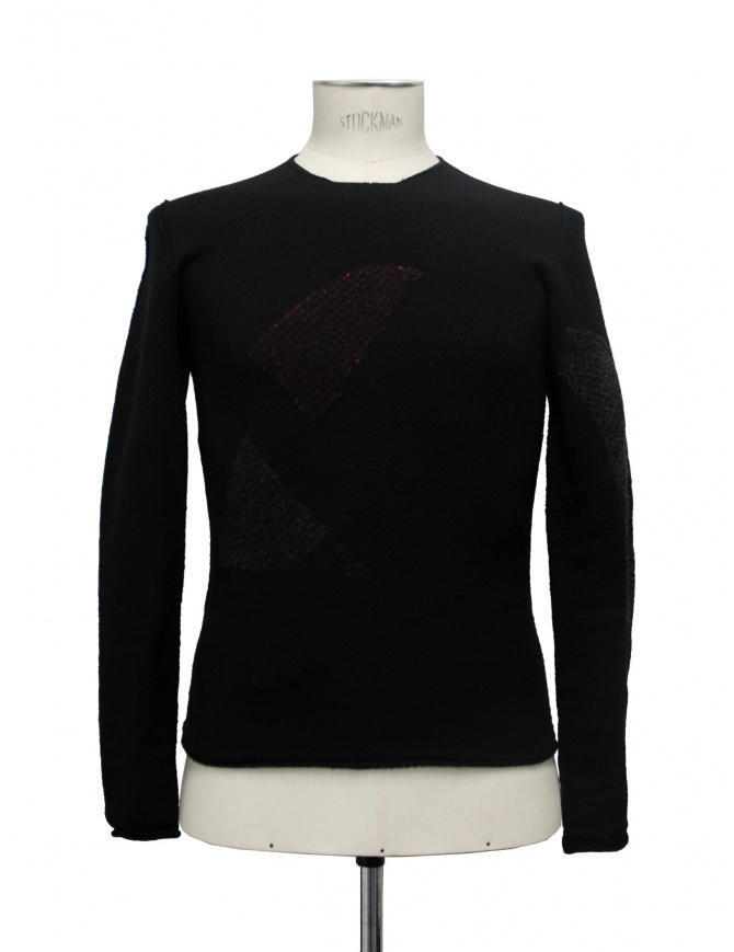 Label Under Construction Encaged Scraps black sweater 18YMSW26WW56RC_HK18/99_036R men s knitwear online shopping