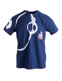 Kapital indigo T-shirt with Batik decotarions K1705SC238 IDG