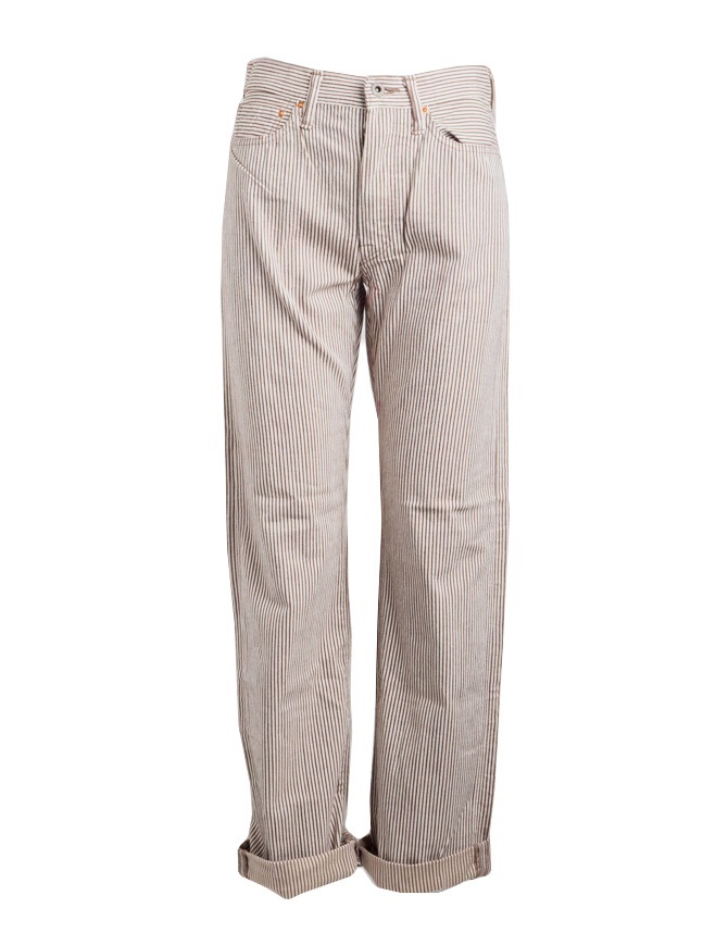 Kapital Japan Pantaloni Uomo Cotone Righe Marroni