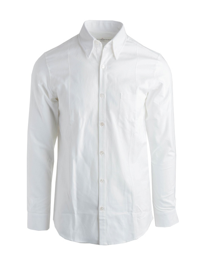 Camicia Golden Goose bianca in cotone piquet G34MP522.A1 WHITE camicie uomo online shopping