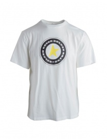 Golden Goose T-shirt Bianca con Logo a Stella Giallo e Nero