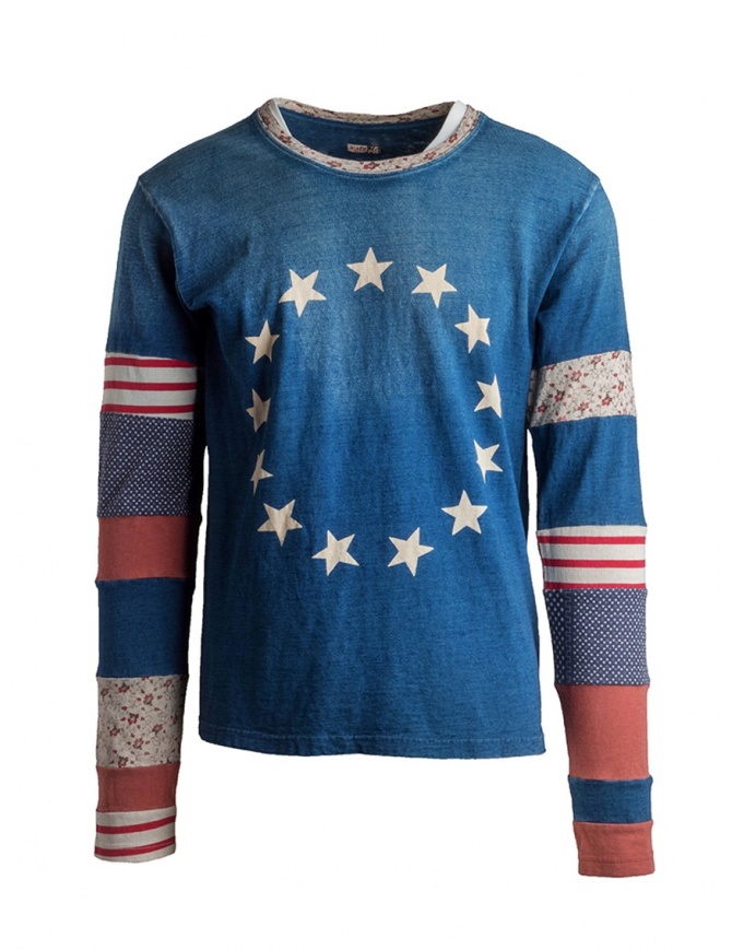 T-shirt Kapital USA a stelle e strisce manica lunga K1502LC153 RED t shirt uomo online shopping