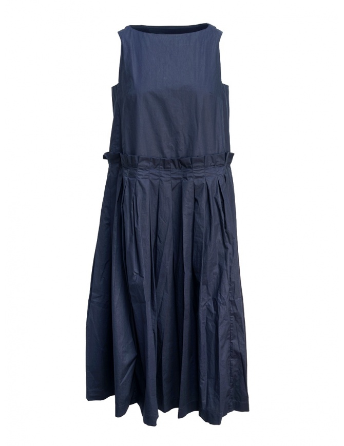 Casey Casey Navy Blue Sleeveless Dress Pleated Skirt