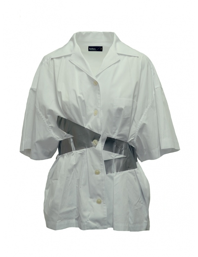 Kolor silver stripes white shirt 19SCL-B03151 WHITE womens shirts online shopping