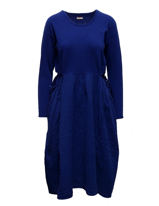Kapital long sleeve electric blue cotton dress EK-463-BLUE