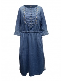 Kapital indigo long dress with golden buttons K1903OP017 PRO