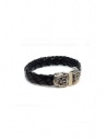 ElfCraft bracelet black leather facetted shield shop online jewels
