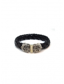 ElfCraft bracelet black leather facetted shield 219.04.52.13FAC+MET order online