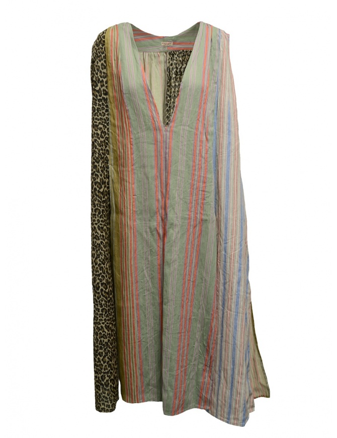 Kapital linen and cotton pastel patchwork dress K1904OP120 PASTEL womens dresses online shopping