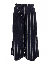 Pantaloni Kapital cropped blu navy a strisce K1905LP189 NAVY