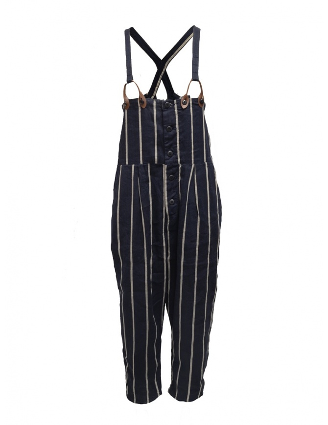 white linen dungarees