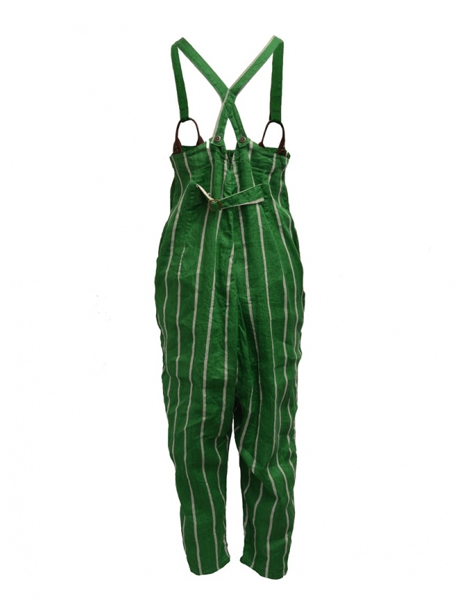 Kapital White Striped Green Dungarees for Woman