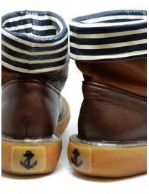 Kapital brown leather ankle boots with blue and white stripes mens shoes price
