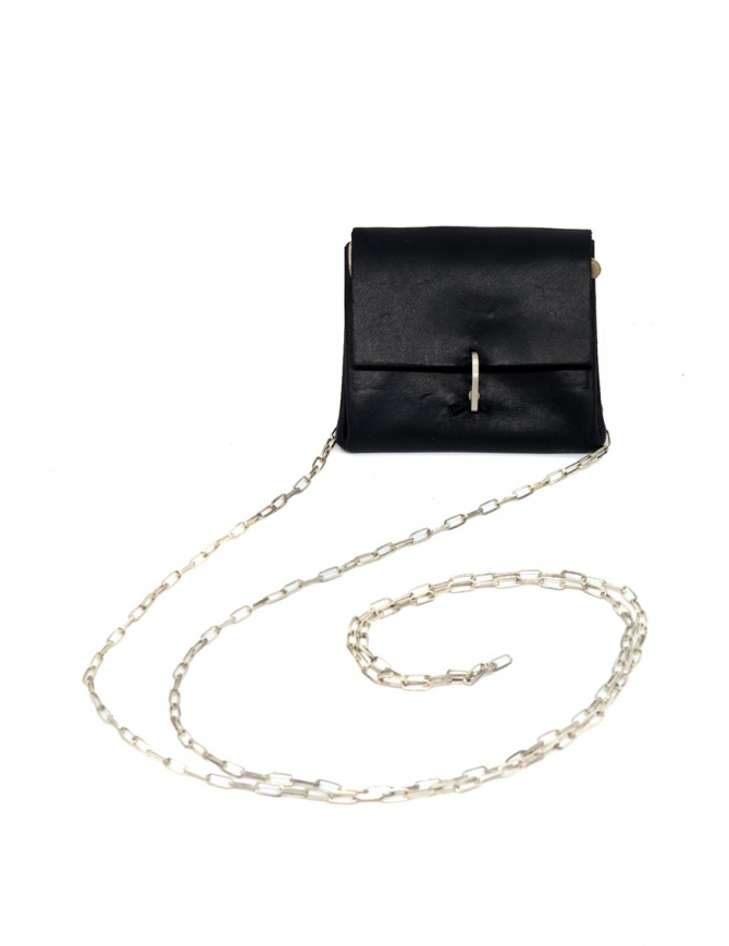 small black bag with silver chain