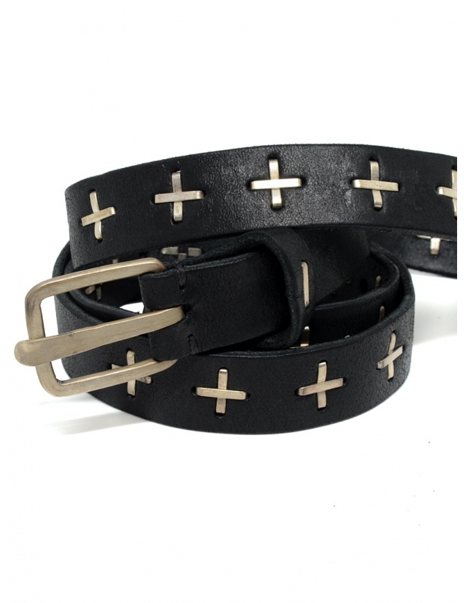 M.A+ black belt with silver crosses EQ2C GR 3.0 BLACK belts online shopping