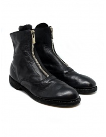 Black leather ankle boots 210 Guidi online