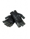 Carol Christian Poell black fingerless gloves in leather and cotton AM//2457 ROOMS-PTC/010 buy online