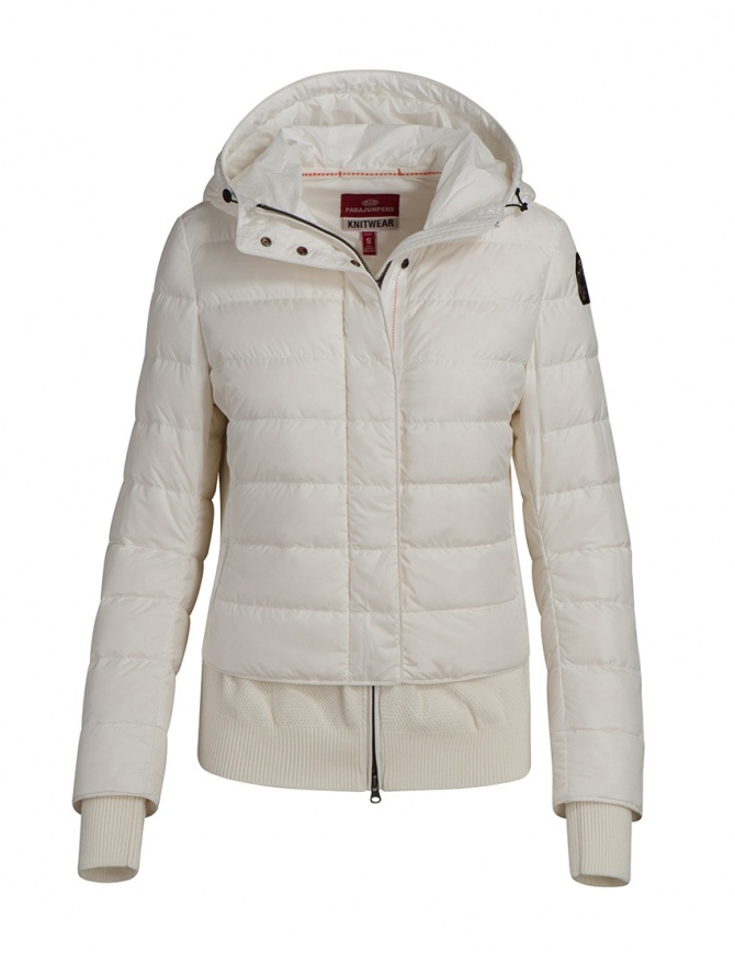 Parajumpers Oceanis white down jacket with wool inserts