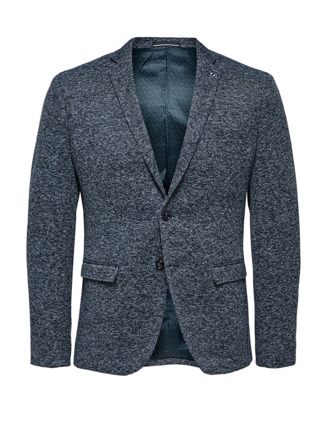 Selected Homme melange blue single-breasted blazer