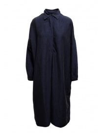 Casey Casey shirt dress in navy blue silk 13FR283 DARK NAVY