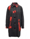 Kolor grey check and red patchwork coat buy online 19WCL-C05103 GRAY CHECK
