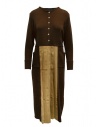 Hiromi Tsuyoshi brown and beige pleated dress buy online RW19-003 BROWN