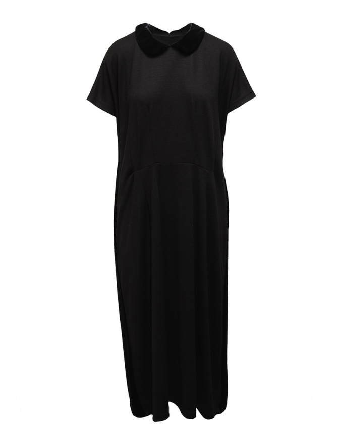Miyao wool dress with velvet collar black MR-T-04 BLACKxBLACK