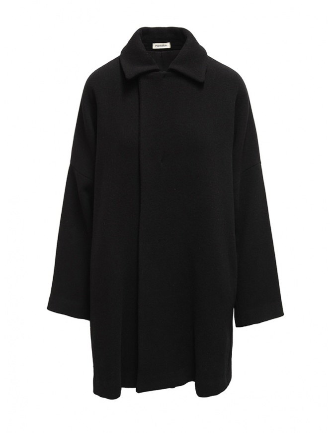 Cappotto Plantation nero collo a camicia PL99-FC043 BLACK cappotti donna online shopping