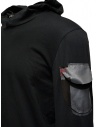 D.D.P. black hooded sweatshirt with shoulder pocket UFJ001 FELPA UNISEX COTONE buy online