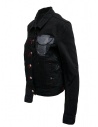 D.D.P. black denim jacket with red buttonholesse for woman shop online womens jackets