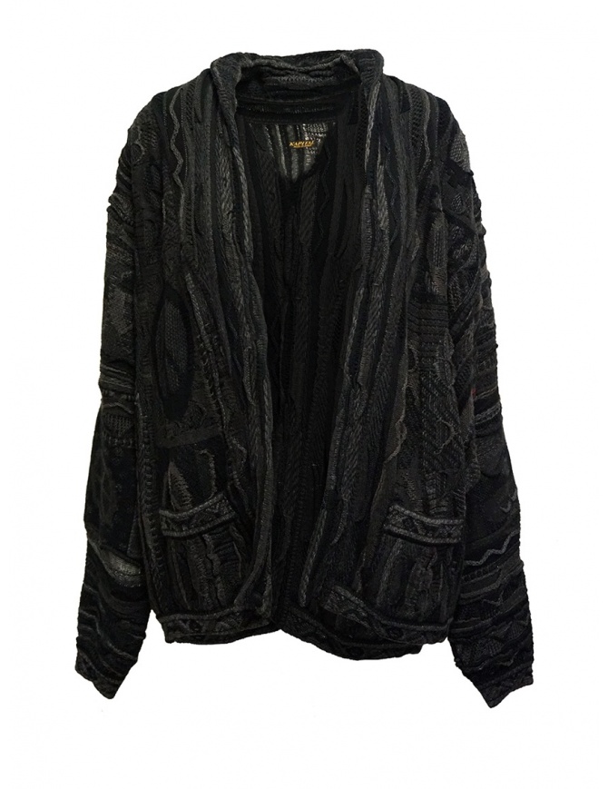 Kapital women's cardigan in black and gray knit