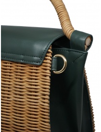 Zucca borsa in vimini ed ecopelle verde borse acquista online