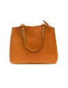 Slow borsa Bono in pelle arancione con sacca in lino acquista online 4920003 BONO CAMEL
