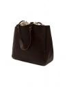 Slow Bono tote bag in brown leather and linen 4920003 BONO CHOCO price
