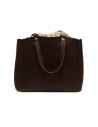 Slow Bono tote bag in brown leather and linen 4920003 BONO CHOCO buy online