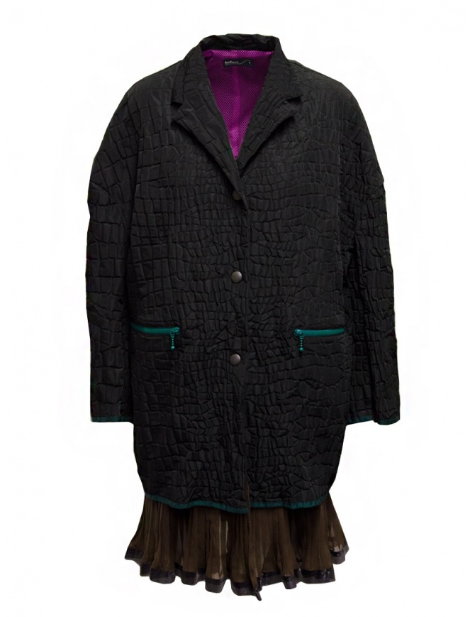 Kolor black crocodile effect coat 20SCL-C01106 BLACK womens coats online shopping