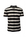 John Varvatos white and black horizontal striped t-shirt buy online K3258W1 BSC12 BLK 001