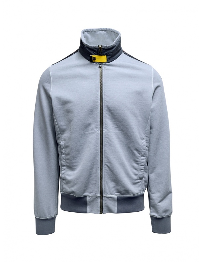 Parajumpers Nathan blue sweatshirt with zip PMFLEFN11 NATHAN AGAVE men s knitwear online shopping