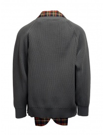 Kolor red and blue checked cardigan jacket