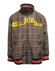 Kolor brown checked bomber jacket 20SCM-G04105 BWNxNAVY order online