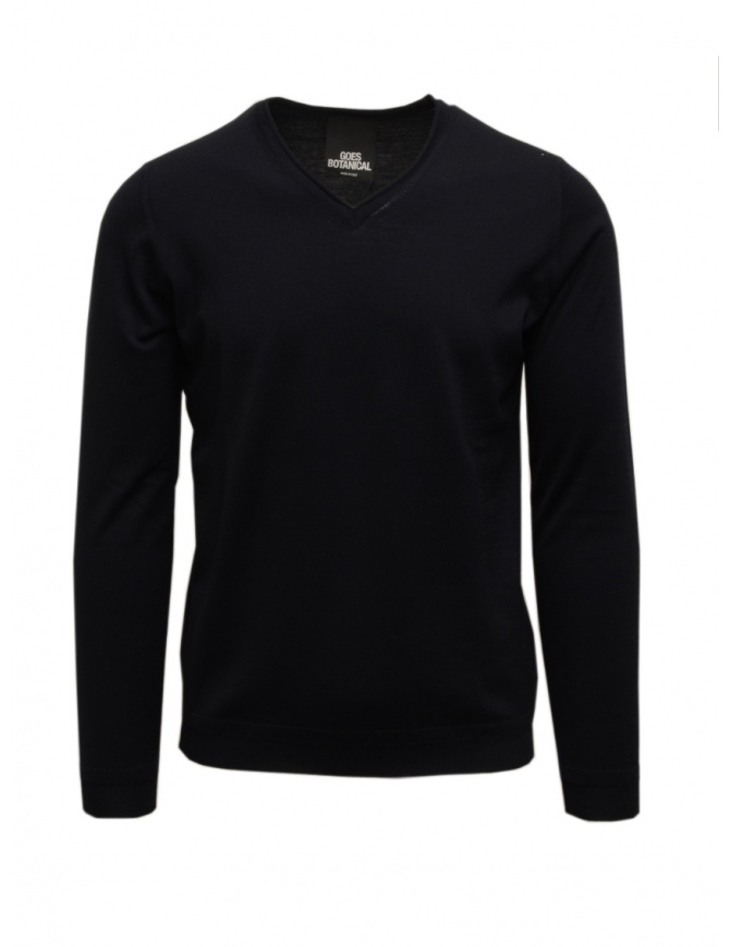 Blue Goes Botanical Sweater V Neckline 102 3343 BLU mens knitwear online shopping